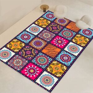 Non-Slip Floor Rug Rectangle Carpet Mandala Floor Mat  Kitchen/living Room