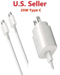 25w Type USB-C Fast Wall Charger+3FT Cable For Samsung Galaxy S21 S22+Ultra 5G - Photo 1 sur 9