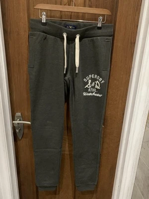 Cotton-Blend Khaki Jogging Bottoms By Superdry - Image 1 of 4