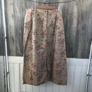 Eddie Bauer hellbraun geblümt 100% Baumwolle Rock Gr. 22W - Bild 1 von 6