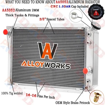 CC829 4 Row Radiator For Chevy S10 Blazer Corvette V8 2.5L 2.8L 4.3L AT 1982-02 - Image 1 of 4