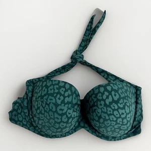John Lewis & Partners Bermuda Sling Bikini Oberteil - Grün Leopardenmuster - Größe 36D - Bild 1 von 8