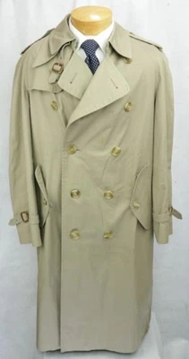 Винтажный Burberrys Тренч мужской 38R бежевый двубортный подпоясанный пальто США  - Изображение 1 из 4