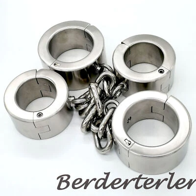 Fijación de tobillo esposas de acero inoxidable 100 % resistente tamaño personalizable de 6 cm Foto 1 de 4