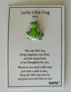 11LD Glücklicher kleiner Frosch PIN Revers Ganz bringt Glück Jubel viel Glück wünschen - Bild 1 von 5