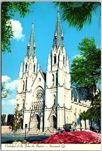 Roman Catholic Cathedral Of St. John The Baptist Savannah Georgia GA Postcard - Picture 1 of 2