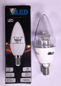 3.5W (=25W) LED Dimmable Clear Candle 5000K Light Bulb SES E14 Lamp - Picture 1 of 1