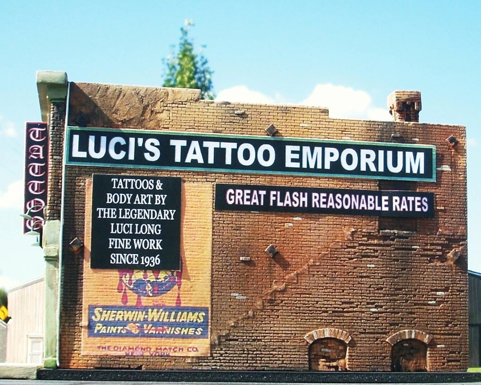 1/48 O Scale Building Kit Downtown Deco Luci's Tattoo + Bonus Kit Free Shipping - Image 1 of 4