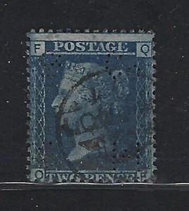 1858 Great Britain Scott #29 (SG #45) - 2d QV Plate #12 - Used - Perfin SM/&Co - Picture 1 of 2