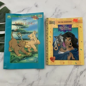 Vintage Golden Sticker Book Lot Disney Hunchback Notre Dame Lion King Unused 90s - Picture 1 of 11