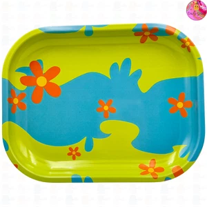 Groovy Multi-Use Metal Tray - 14x18cm - Jewellery/Crystals/Change Gift Plate - Picture 1 of 6