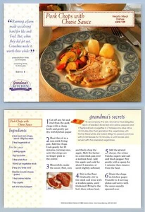 Pork Chops With Cheese Sauce #139 - Meat - Grandma's Kitchen Recipe Card - Picture 1 of 1