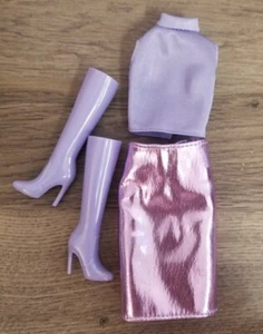 Barbie Signature Looks #20 Skirt Purple Doll Boots Skirt Top Look Fashion Hrm12 - Picture 1 of 1