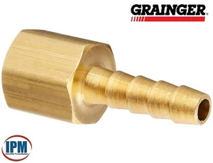 1/4" Hose Barb x 1/8 FEMALE NPT Brass Fitting 6AFL0 GRAINGER CHOICE FACTORY NEW! - Picture 1 of 5