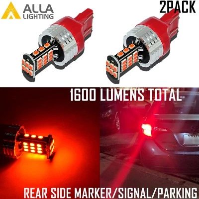 Alla Lighting 7443 30-LED Rear Side Marker Signal Light Bulbs Parking Lamps, Red - Image 1 of 4