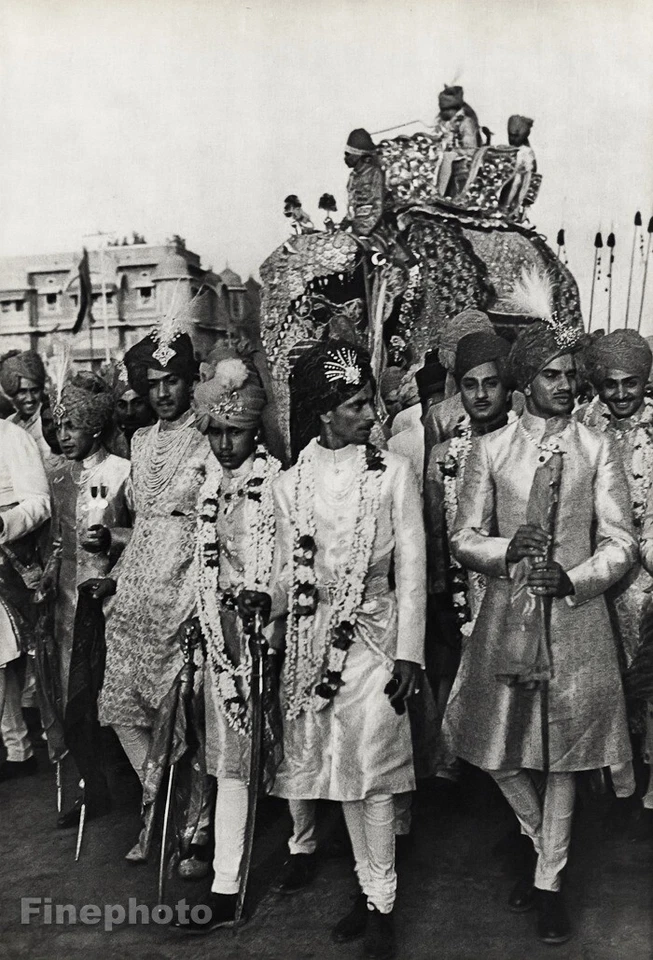 Foto arte masculina casamento marajá marajá 1948 HENRI CARTIER-BRESSON Jaipur Índia - Imagem 1 de 1
