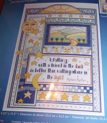 Sun Moon Stars Janlynn CAMINANDO CON UN AMIGO Kit Punto de Cruz Contado  Foto 1 de 3