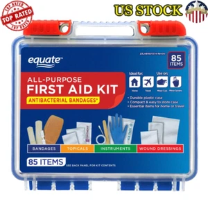 On-the-Go First Aid Kit 85 Pieces Compact Travel Medical Supplies Portable Case - Picture 1 of 7