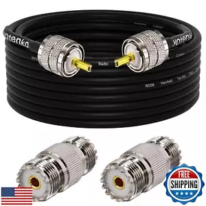 YOTENKO CB Antenna Cable 30ft, PL259 RG58 Coaxial Cable, UHF PL259 Male Coax - Picture 1 of 5