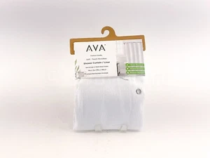 AVA  Shower Liner Or Stand Alone Curtain 70 in x 72 in White  Fabric Shower - Picture 1 of 5