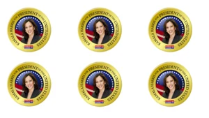 Juego de 6 botones de campaña Kamala Harris para presidente (HARRIS-701) - Imagen 1 de 4