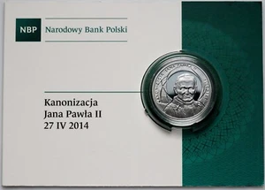 Poland 10 Zlotych 2014, Canonization of Pope John Paul II, COA - Picture 1 of 2