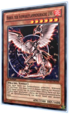 Yu-Gi-Oh! LCYW-DE198 Horus, der Schwarzflammendrache LV6 Sleeve & Toploader NM - Bild 1 von 2