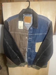 Giacca camionista Levi’s tipo 1 relaxed boxy velluto a coste color block vintage taglia L - Foto 1 di 7