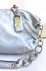 NWOT COACH Sophia Light Gray Embellished Gathered Soft Leather Shoulder Handbag