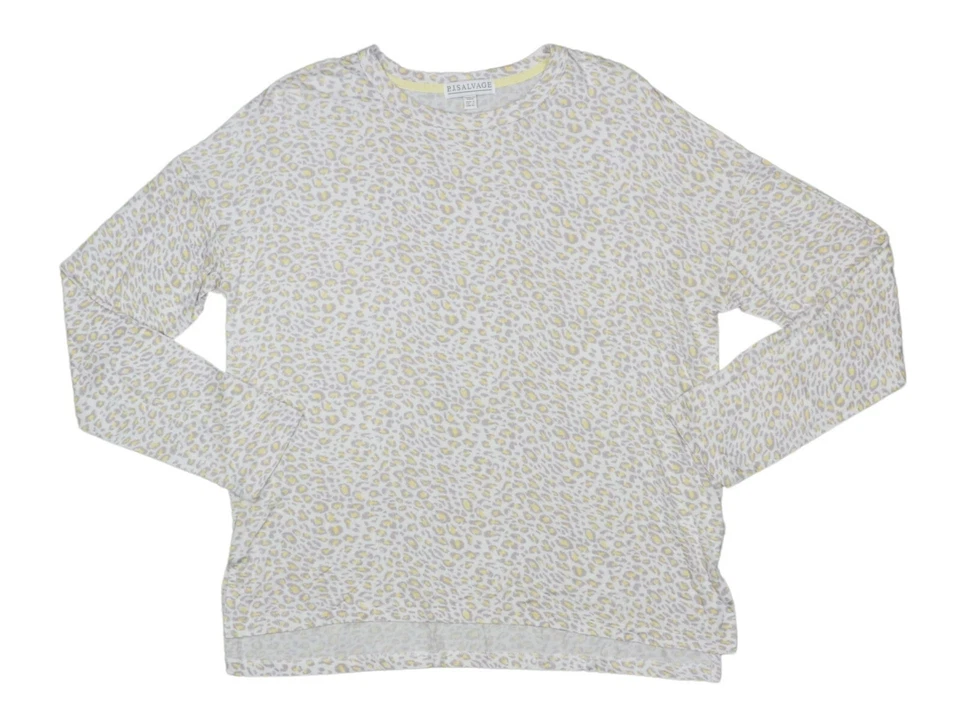 Top de pijama ligero con dobladillo abertura manga larga estampado de leopardo PJ Salvage nuevo con etiquetas Foto 1 de 1