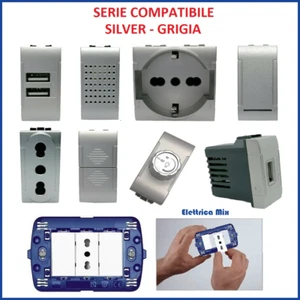 bticino living light tech compatibile presa schuko tv usb pusante deviatore grig - Foto 1 di 35