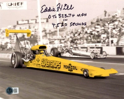 FOTO 8x10 autografiada firmada por EDDIE HILL + GRAN INSCRIPCIÓN RARA BECKETT BAS Foto 1 de 2