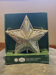 NEW NIB Christmas Star Tree Topper Silver Gold LED Warm Light - Picture 1 of 9