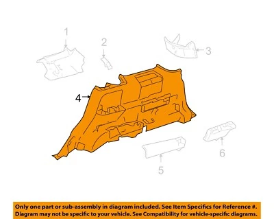 Panel de ajuste interior Ford OEM 05-07 Freestyle Qtr 5F9Z7431013AAA Foto 1 de 2