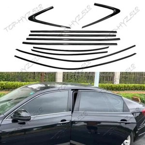 For Volkswagen Passat 2020-2022 Window Molding Trim Frame Strips Chrome Black - Picture 1 of 7