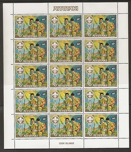 Aitutaki, Cook Islands  SC # 282 Scouting Year, Hiking. Complete Sheet. MNH - Picture 1 of 1