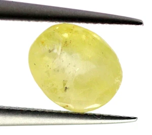 Piedra preciosa suelta de corte ovalado de Ceilán zafiro amarillo natural real de 1,86 quilates 7x5 mm - Imagen 1 de 11