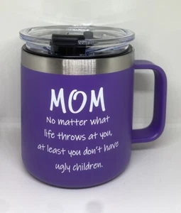 Taza de café 14 OZ acero inoxidable doble pared taza púrpura nueva - Imagen 1 de 4