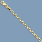 Solid Figaro Anklet Ankle Bracelet Real 14K Yellow Gold ALL SIZES FREE SHIPPING