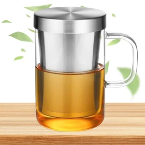 Glass Teapot with Infuser Strainer Loose Leaf Tea Coffee Tea Pot Heat Resistant - Picture 1 of 14