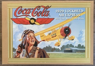 Banco de avión fundido a presión Coca-Cola ERTL 1929 Lockheed Air Express de colección nuevo en caja Foto 1 de 4