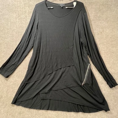 Cómodo Top Túnica USA Modal Acanalado Asimétrico Cremallera L Laglenlook Hecho en EE. UU. Capsuke Foto 1 de 4