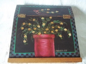 Escritorio de regazo de madera pintado a mano vintage caja pendiente 12 x 12,5 x 4 pulgadas - Imagen 1 de 10
