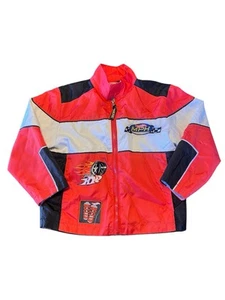 Vintage Hot wheels Racing Windbreak Jacket- Size 3x Kids - Flame Patch Logo MPH - Picture 1 of 10