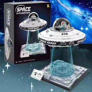 UFO Baustein Schiff Raumschiff 3D Puzzle Montage Spielzeug Kinder Geschenk STEM - Bild 1 von 17