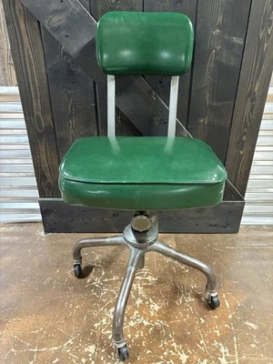Silla de escritorio giratoria ajustable industrial vintage Mid Century MCM HARTER verde Foto 1 de 4
