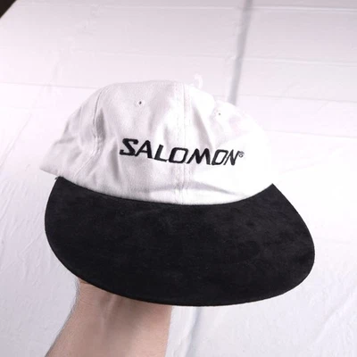 Vintage 90s Salomon Ski Snowboard Long Bill Suede Strap Back Hat NOS - Image 1 of 4