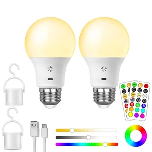Akumulatorowe bezprzewodowe żarówki RGB E27 z pilotem - Zdjęcie 1 z 8