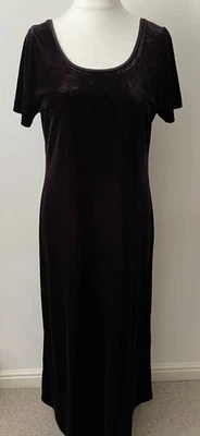 Maxi Vestido Laura Ashley Vintage Terciopelo Púrpura Oscuro Talla XL 14/16 Foto 1 de 4