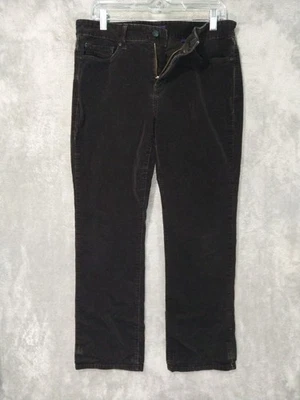 NYDJ Pants Womens 10 Petite Black Corduroy Marilyn Straight Lift Tuck Stretch - Image 1 of 4